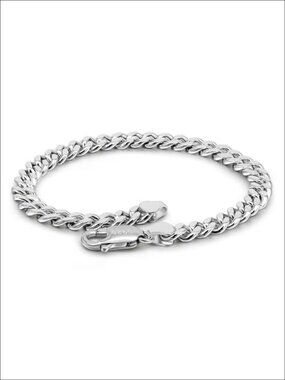 Sterling Silver Cuban Link Chain Bracelet 925 Solid Unisex Gift